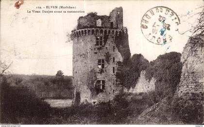 CPA Elven (Morbihan) Les Vieux Donjon avant sa restauration