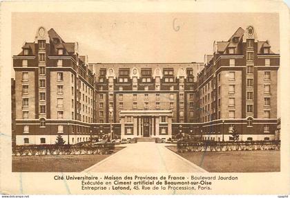 CPA Cite Universaire Maison des Provinces de France Boulevard Jourdan Paris
