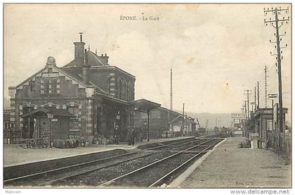 -ref- N310- yvelines - epone - la gare - gares - lignes de chemins de fer - embranchement epone mezieres -