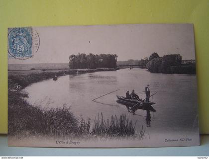 ERAGNY (VAL D'OISE) LA PECHE. L'OISE A ERAGNY.