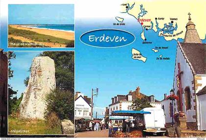 Carte Postale - 56 - Erdeven - Multivues - Marché - Automobiles - Carte Géographique - CPM - Voir Scans Recto-Verso - Po
