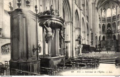 CPA Eu Interieur de l'eglise