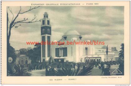 Algérie minaret. Expo Paris 1931.