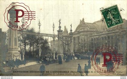 EXPOSITION DECENNALE DE L\\'AUTOMOBILE (Novembre 1907) Décoration de l\\'Avenue Nicolas II