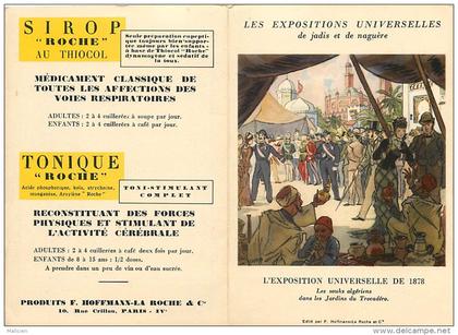 -gd format -ref M18- carte souple 2 volets - les  expositions universelles -de jadis et naguere -exposition de 1878-