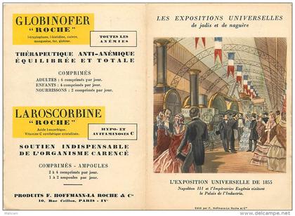 -gd format -ref M26- carte souple 2 volets - les  expositions universelles -de jadis et naguere -exposition de 1855-