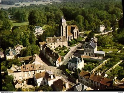 CPSM Faremoutiers (S et M) Vue aerienne L'eglise et l'abbaye