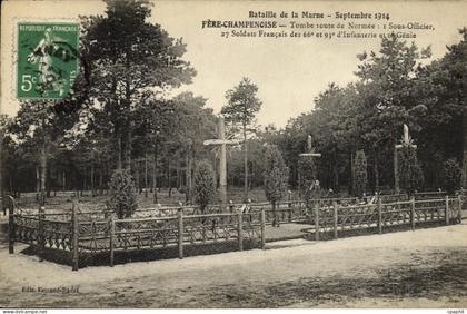 CPA Fere Champenoise Tombe Route de Normee Militaria