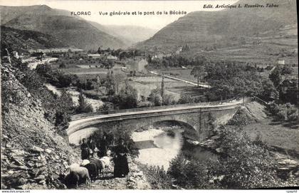 CPA Florac Vue Generale Et Le Pont De La Becede