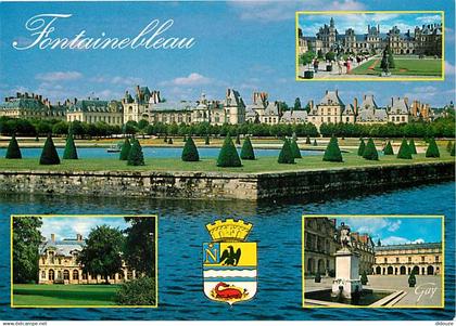 77 - Fontainebleau - Palais de Fontainebleau - Multivues - Blasons - CPM - Voir Scans Recto-Verso