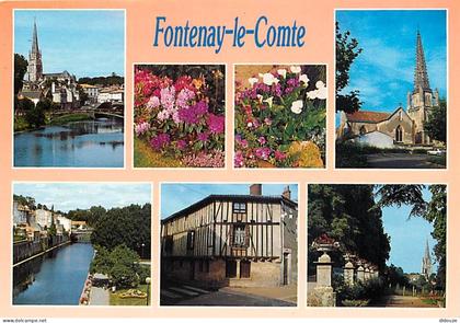 85 - Fontenay le Comte - Multivues - Fleurs - CPM - Voir Scans Recto-Verso