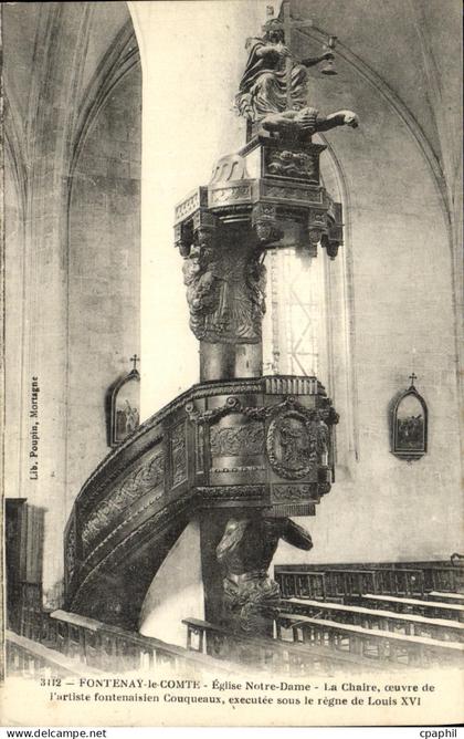CPA Fontenay Le Comte Eglise Notre Dame La chaire