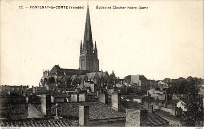 Fontenay le Comte CPA Eglise et clocher Notre DAme