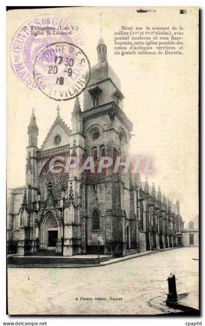 CPA Fougeres Eglise St Leonard