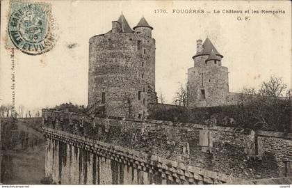 CPA Fougeres Le chateau et les remparts