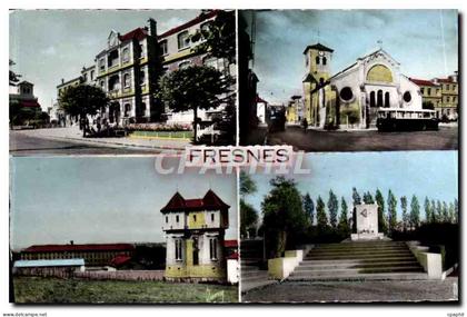 CPM Fresnes La mairie L'eglise La maison d'arret Le monument