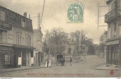 CPA Garches Rue de Suresnes Grande Rue et place des Tilleuls