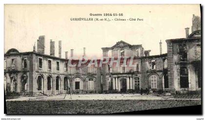 CPA Militaria Guerre Gerbeviller Chateau Cote Parc