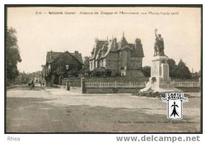 27 Gisors - 310 - Gisors (Eure) - Avenue de Dieppe et Monument aux Morts (1914-1918) - cpa