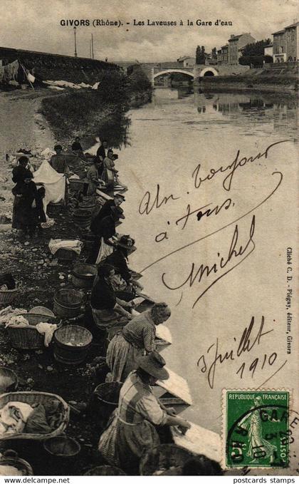 Givors, Les Laveuses a la Gare d` eau, 1910
