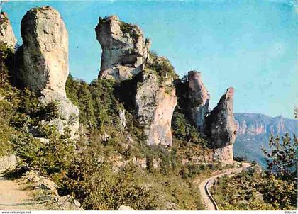 Carte Postale - 48 - Les Gorges du Tarn - L.es rochers de Blanquefort - Flamme Postale - CPM - Voir Scans Recto-Verso -