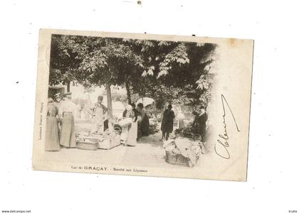 VUE DE GRACAY MARCHE AUX LEGUMES  ( CARTE PRECURSEUR )