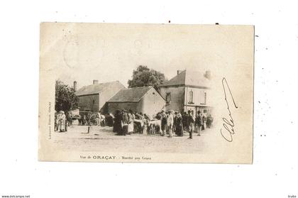 VUE DE GRACAY MARCHE AUX VEAUX ( CARTE PRECURSEUR )