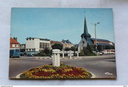Cpm, Grandvilliers, la place, l'église, Oise 60