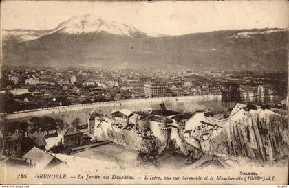 Grenoble CPA Le jardin des DAuphins l'Isere vue sur Grenoble et le Moucherotte