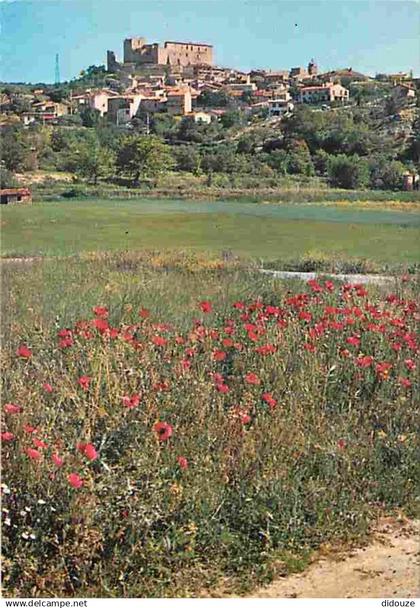 04 - Gréoux les Bains - Vue Générale - Le Château des Templiers - Fleurs - Flamme Postale de Gréoux les Bains - CPM - Vo