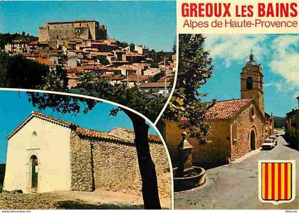 Carte Postale - 04 - Gréoux les Bains - Multivues - Automobiles - Blasons - Flamme Postale de Gréoux les Bains - CPM - V