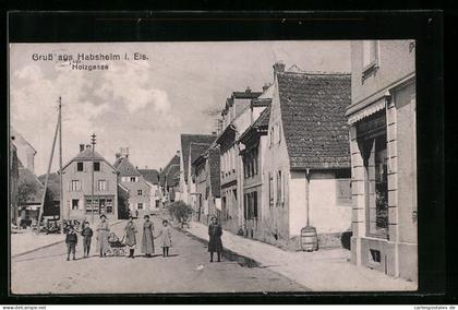 CPA Habsheim i. Els, Holzgasse, vue générale