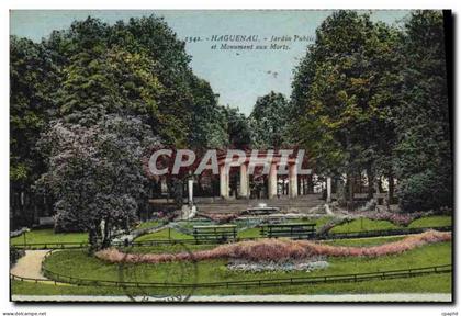 CPA Haguenau Jardin Public et Monument aux Morts