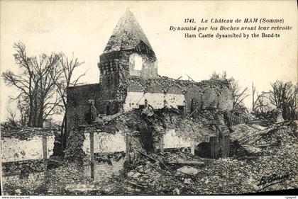 CPA Ham Le Chateau Dynamite par les boches Militaria