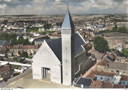 CPSM Hazebrouck vue aérienne Eglise Notre-Dame