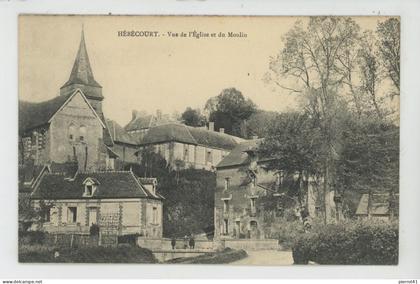 HÉBÉCOURT - Vue de l'Eglise et du Moulin