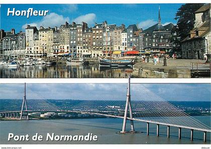 Carte Postale - 14 - Honfleur - Multivues - Pont de Normandie - Flamme Postale de Honfleur - CPM - Voir Scans Recto-Vers