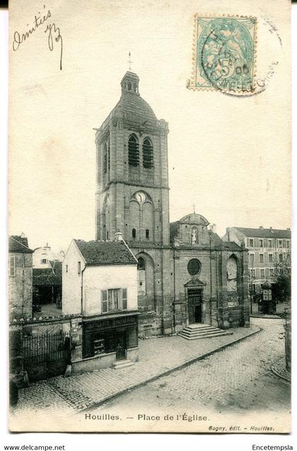 CPA - Carte Postale - France - Houilles - Place de l'Eglise - 1905 ( MO17933)