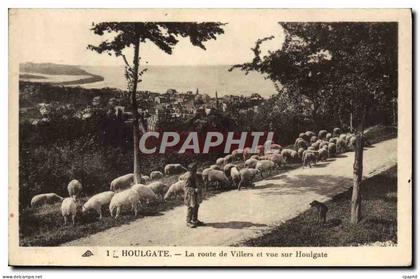 CPA Houlgate La Route de Villers et Vue sur Houlgate Berger et moutons