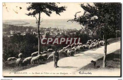 Houlgate CPA La route de Villers et vue sur Houlgate (moutons)