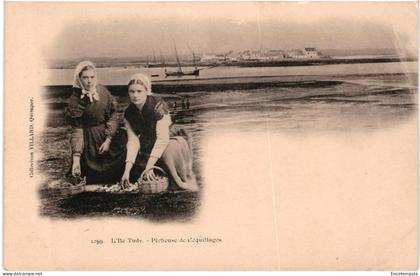 CPA   Carte Postale   France Île-Tudy Pêcheuse de Coquillages début 1900 VM107683ok