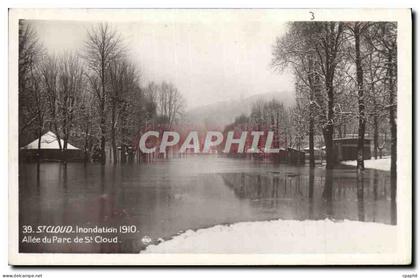 CPA Paris Allee du Parc de St Cloud Inondations 1910