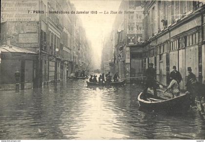 CPA Paris Inondations de Janvier 1910 La Rue de Seine