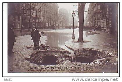 Dép75 - Paris - Arrondissement: 08 ou Arrondissement: 09  - Inondations de 1910 - RF5021 - Boulevard Haussmann - état