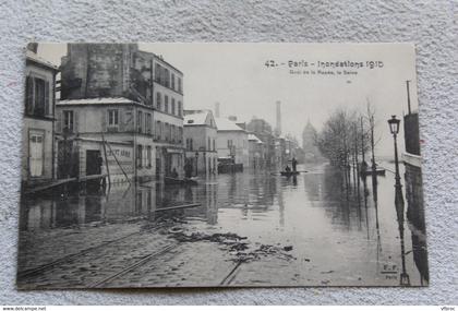 Paris 75, inondations de 1910, quai de la Rapée, la Seine