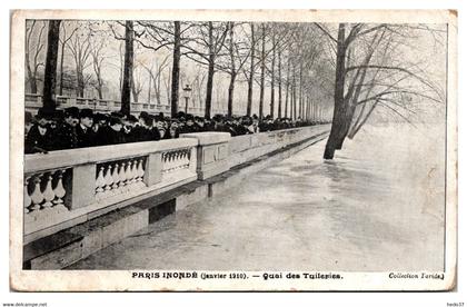 Paris - Crue de la Seine - Inondations de 1910 - Quai des Tuileries
