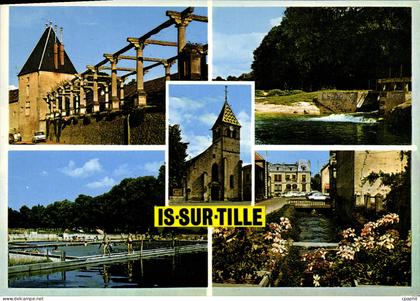 CPSM IS-sur-TILLE pergola plan d'eau église