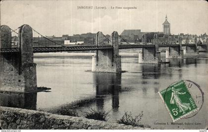 CPA Jargeau (Loiret) Le Pont suspendu
