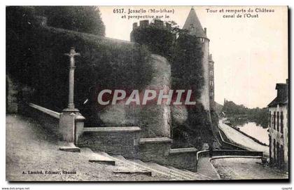 CPA Josselin (Morbihan) et perspective sur le canal de l Oust