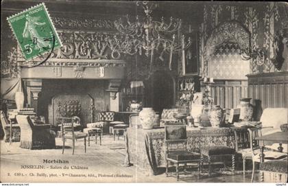CPA Josselin Morbihan Salon du Chateau